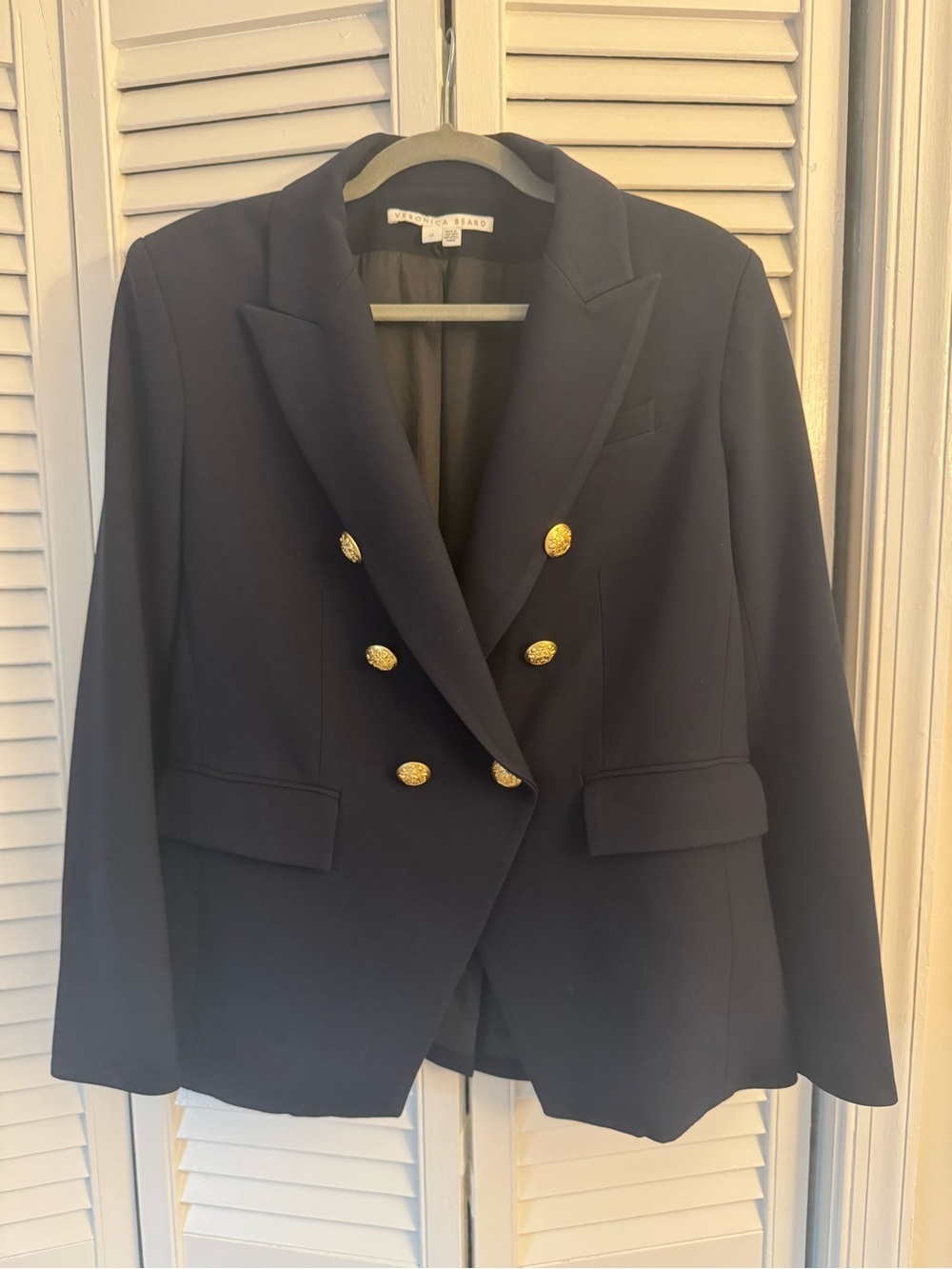 Veronica Beard Women's Navy Blazer with Gold Buttons
